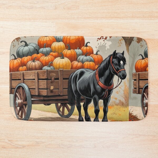 Item preview, Pumpkin Wagon Ride – Vintage Cottagecore Halloween designed and sold by Deezyned.