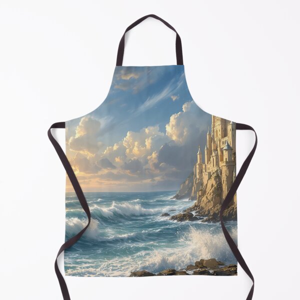 Item preview, Castle by the Sea – Epic Fantasy Ocean Artwork designed and sold by eyeconart.