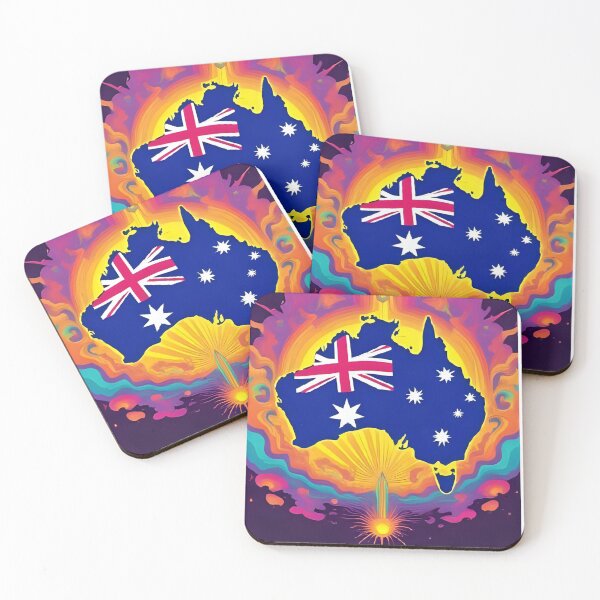 Item preview, Australia Outline in Flag Colors – Unique Map designed and sold by RAKO13.