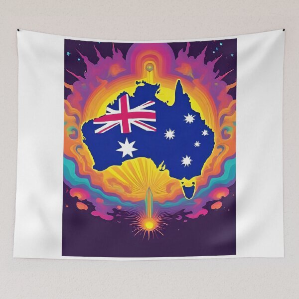 Item preview, Australia Outline in Flag Colors – Unique Map designed and sold by RAKO13.