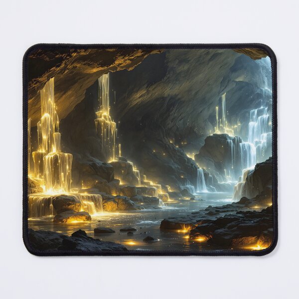 Item preview, Enchanted Cave of Light – Glowing Fantasy Waterfalls designed and sold by eyeconart.