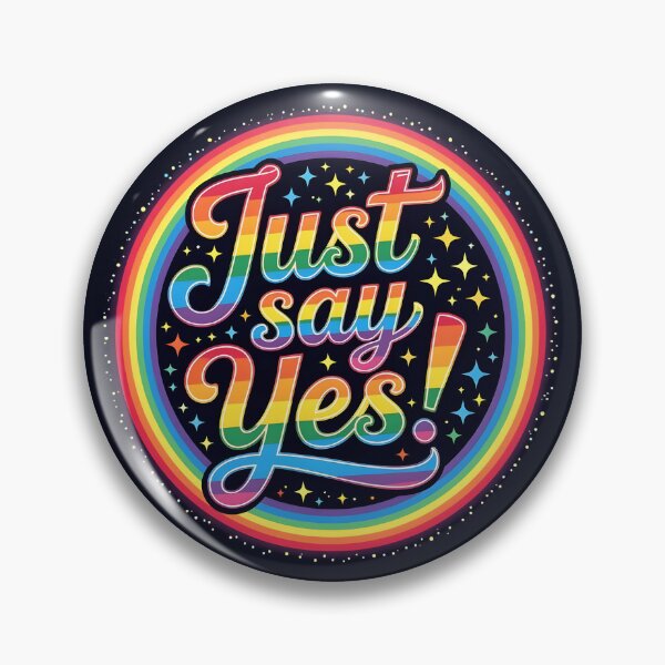 Item preview, Just Say Yes Logo with Rainbow Flag Colors designed and sold by Warriorgal.