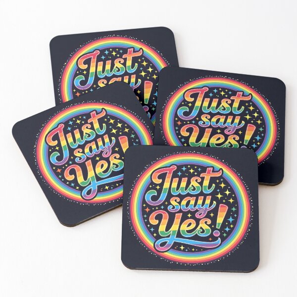 Item preview, Just Say Yes Logo with Rainbow Flag Colors designed and sold by Warriorgal.