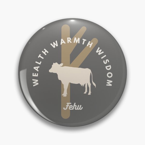 Item preview, Fehu Rune Cow T-Shirt – Wealth, Warmth & Wisdom designed and sold by CHAKRUNER.