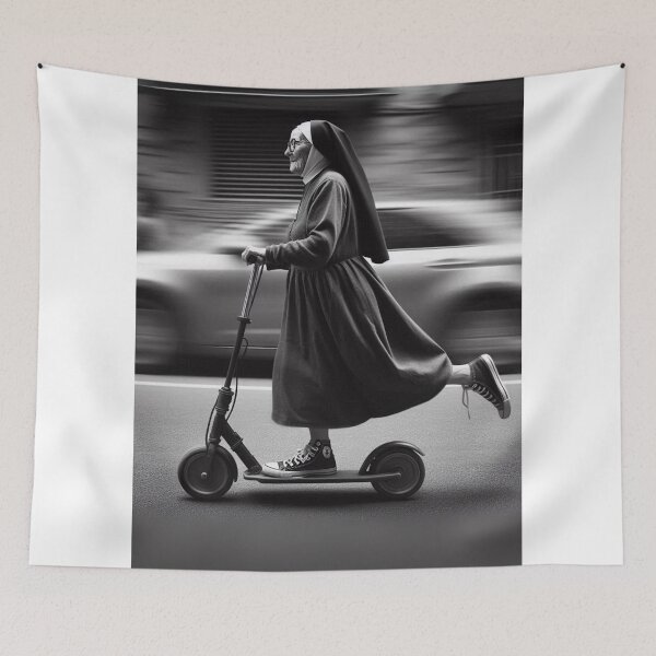 Item preview, "Scootiful Savior: Nun-Stop to Redemption!" designed and sold by Print Fiction.