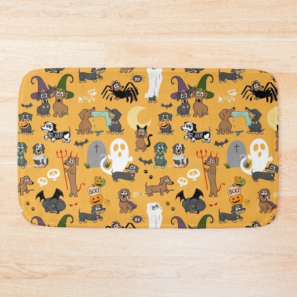 Item preview, Halloween Dachshund Party - Cute Sausage Dog Spooky Pattern Orange designed and sold by Laura Deakin Artist.