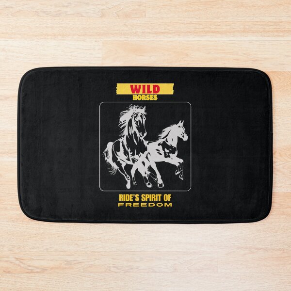 Item preview, Wild Horses in Motion with Red and Yellow Freedom Text designed and sold by SplashTastic.