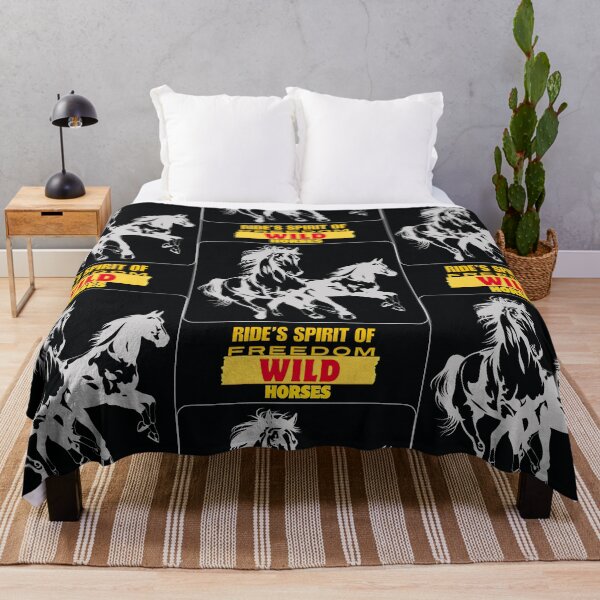 Item preview, Wild Horses in Motion with Red and Yellow Freedom Text designed and sold by SplashTastic.