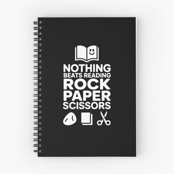 Item preview, Nothing Beats Reading Rock Paper Scissors – Simple Monochrome Artwork designed and sold by Stock4U.