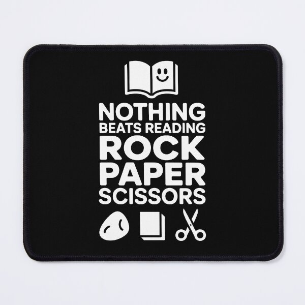 Item preview, Nothing Beats Reading Rock Paper Scissors – Simple Monochrome Artwork designed and sold by Stock4U.