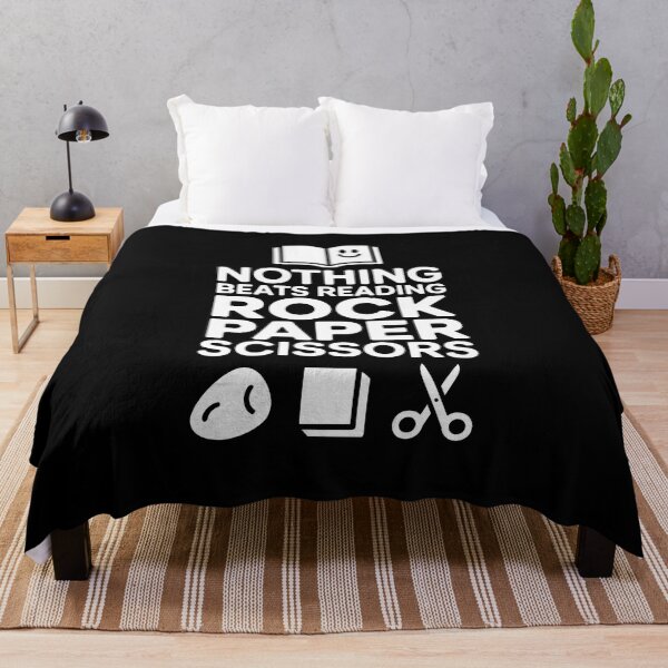 Item preview, Nothing Beats Reading Rock Paper Scissors – Simple Monochrome Artwork designed and sold by Stock4U.