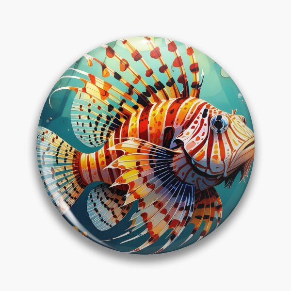 Item preview, Lion Fish In A Stained Glass Frame designed and sold by ChanceTwoArt.