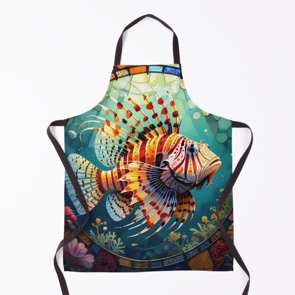Item preview, Lion Fish In A Stained Glass Frame designed and sold by ChanceTwoArt.