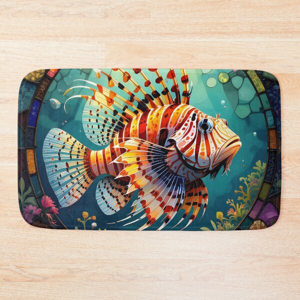 Item preview, Lion Fish In A Stained Glass Frame designed and sold by ChanceTwoArt.