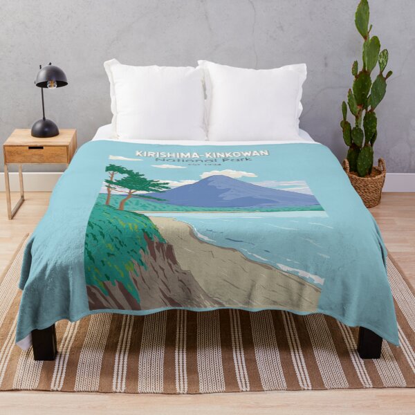 Item preview, Kirishima Kinkowan National Park Japan Illustration Travel Art Vintage designed and sold by KrisSidDesigns.