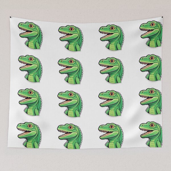 Item preview, Funny Green Lizard Meme Sticker – Cute Reptile Cartoon Design designed and sold by SassyArtist9006.