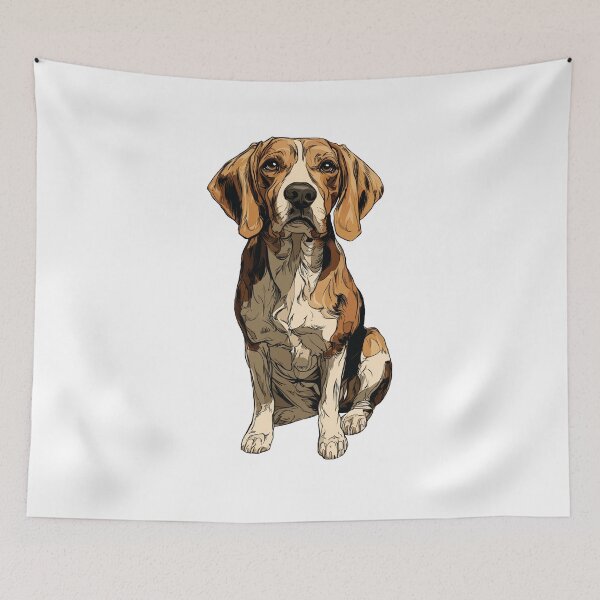 Item preview, American Foxhound Dog Illustration designed and sold by whyitsme.