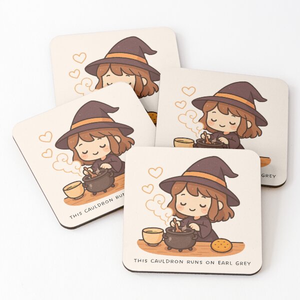 Item preview, Tea-Time Witch  | Cute Kawaii Witch Brewing Tea designed and sold by Queen Kaffeine.