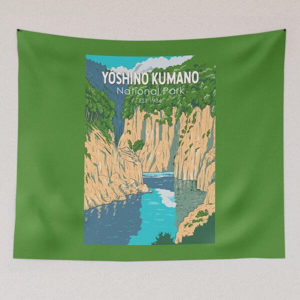 Item preview, Yoshino Kumano National Park Japan Illustration Travel Art Vintage designed and sold by KrisSidDesigns.