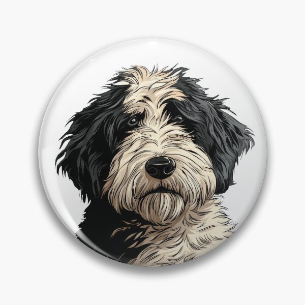 Item preview, Bernedoodle Dog Illustration, Black and White Bernedoodle  designed and sold by whyitsme.