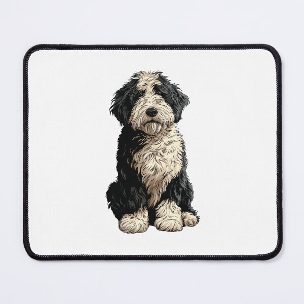 Item preview, Bernedoodle Dog Illustration, Black and White Bernedoodle designed and sold by whyitsme.