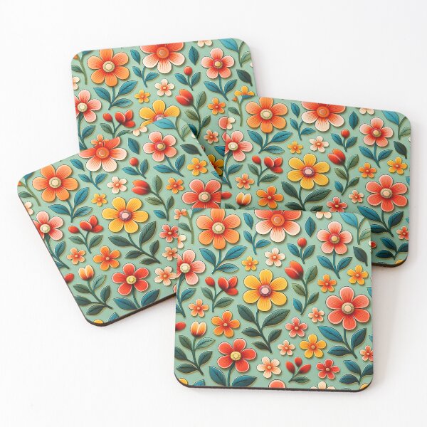 Item preview, 60's Retro Flowers designed and sold by ArtFactoryAI.