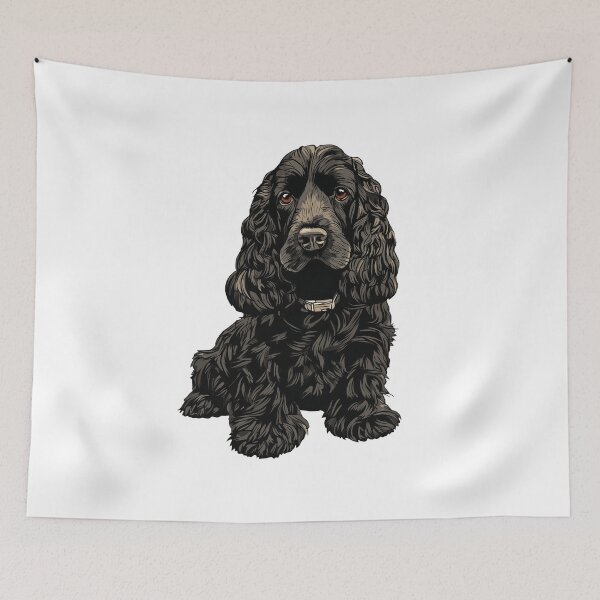 Item preview, Black Cocker Spaniel Dog Illustration designed and sold by whyitsme.