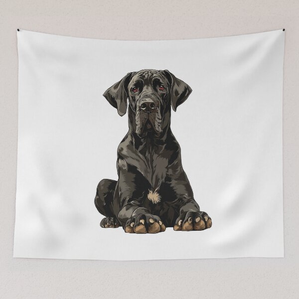 Item preview, Black Great Dane Dog Illustration designed and sold by whyitsme.