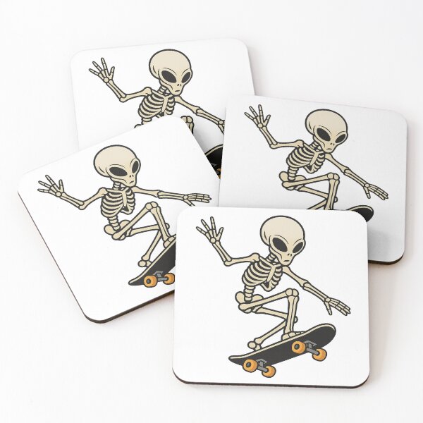 Item preview, Alien Skeleton Skateboarder Halloween Design Kid's T-Shirt Design designed and sold by ldjcustomdesign.