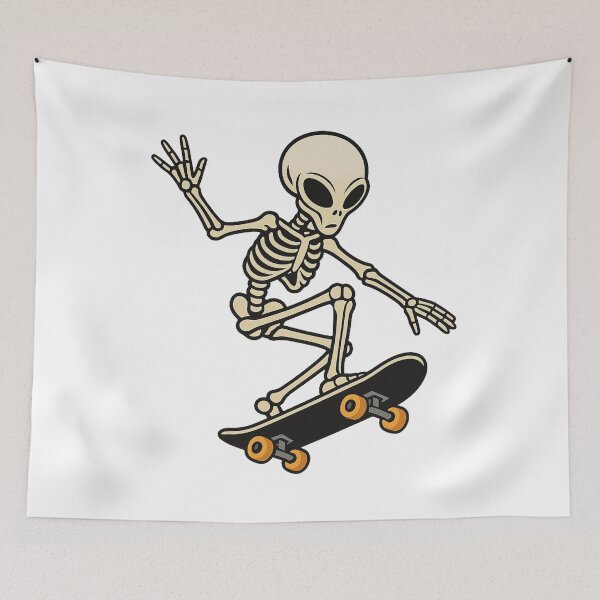 Item preview, Alien Skeleton Skateboarder Halloween Design Kid's T-Shirt Design designed and sold by ldjcustomdesign.