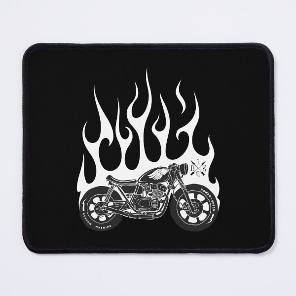 Item preview, vintage burning motorcycle designed and sold by Joncasmiart.