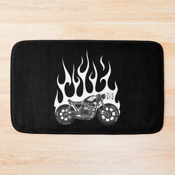 Item preview, vintage burning motorcycle designed and sold by Joncasmiart.