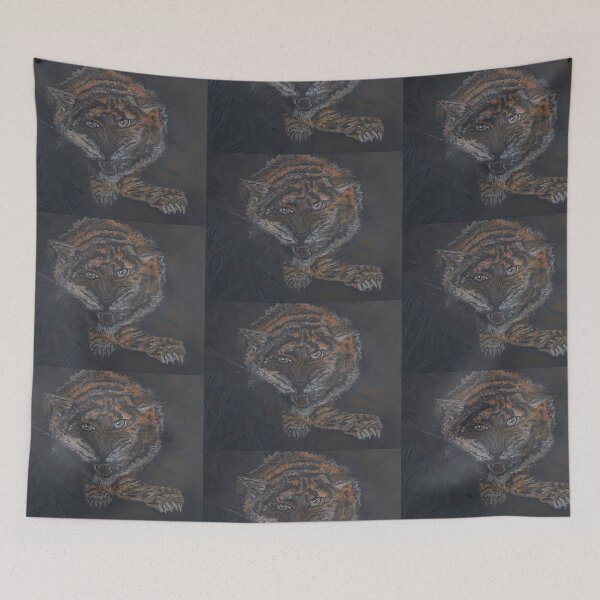 Item preview, Misunderstood Tiger Hand drawn Animals designed and sold by VIBRANTBYSHY.