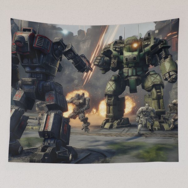 Item preview, Mech combat Scene designed and sold by NyghtowlStudio.