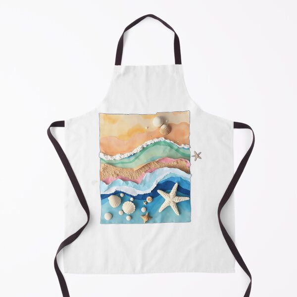 Item preview, Watercolor Waves with Seashells and Starfish designed and sold by sharon1210.