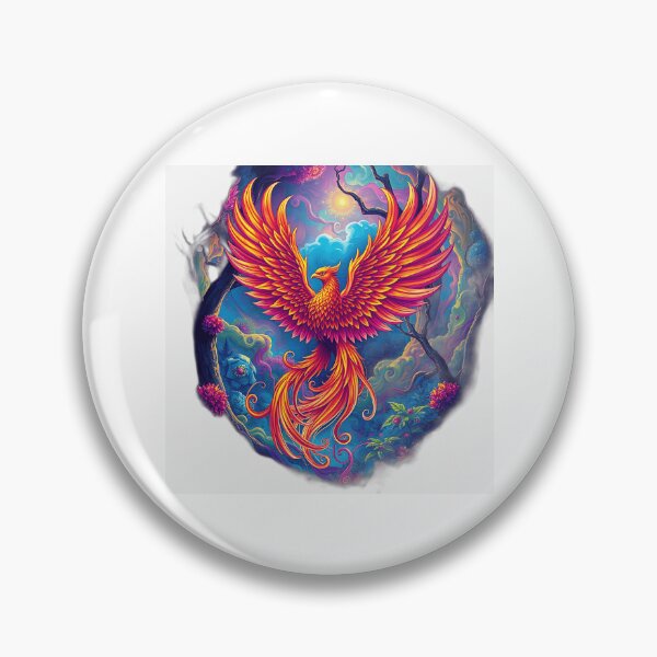 Item preview, Psychedelic Phoenix in Vibrant Forest designed and sold by sharon1210.