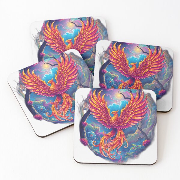 Item preview, Psychedelic Phoenix in Vibrant Forest designed and sold by sharon1210.