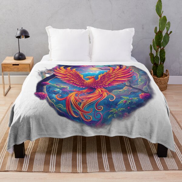 Item preview, Psychedelic Phoenix in Vibrant Forest designed and sold by sharon1210.