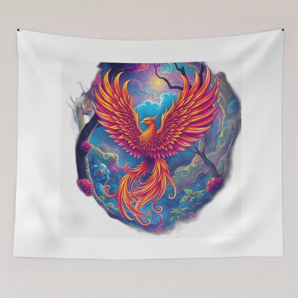 Item preview, Psychedelic Phoenix in Vibrant Forest designed and sold by sharon1210.