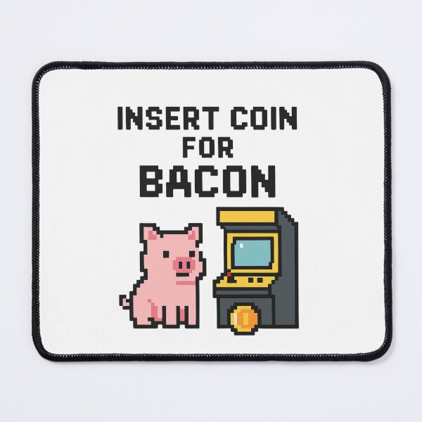 Item preview, Insert Coin for Bacon – Funny Pixel Pig Arcade Design designed and sold by SlomianyPisarz.