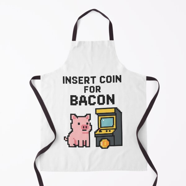 Item preview, Insert Coin for Bacon – Funny Pixel Pig Arcade Design designed and sold by SlomianyPisarz.