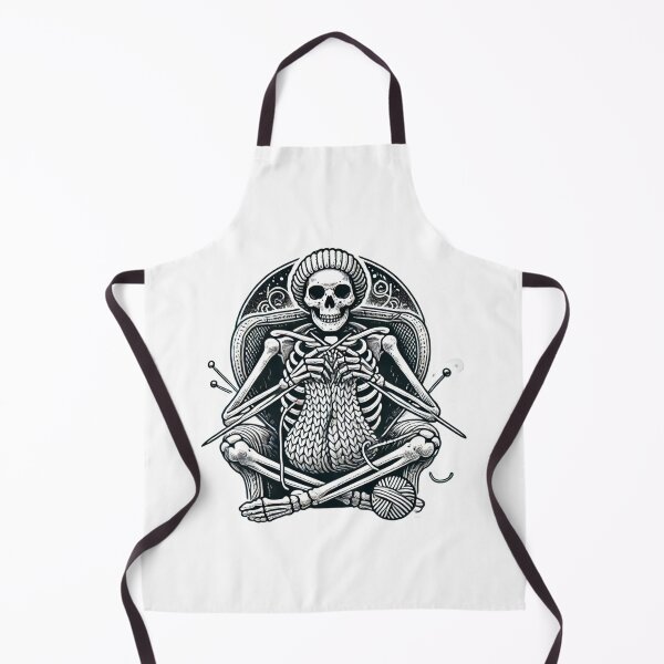 Item preview, Knitting Skeleton Sticker – Dark Gothic Yarn Lover Design designed and sold by Sandy's Cheeky Studio.