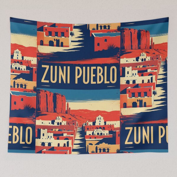 Item preview, Zuni Pueblo New Mexico 1950s USA Vintage Travel Tourism designed and sold by TravelersGems.