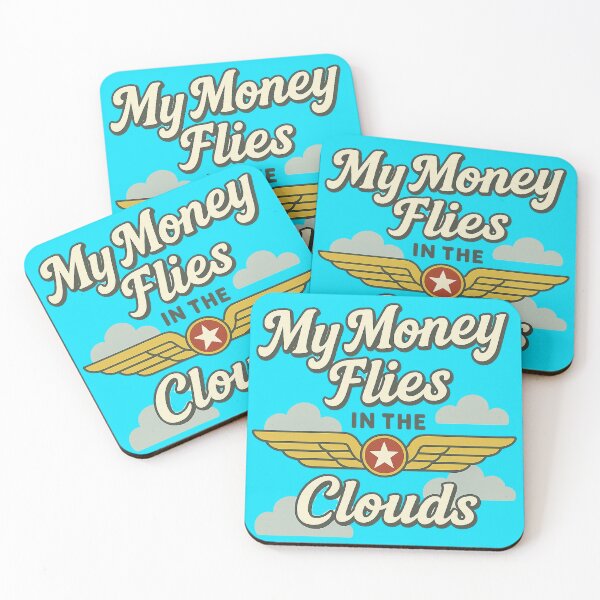Artikelvorschau, Mein Geld fliegt in den Wolken – Retro-Luftfahrt-Design entworfen und verkauft von Meandmyshop.