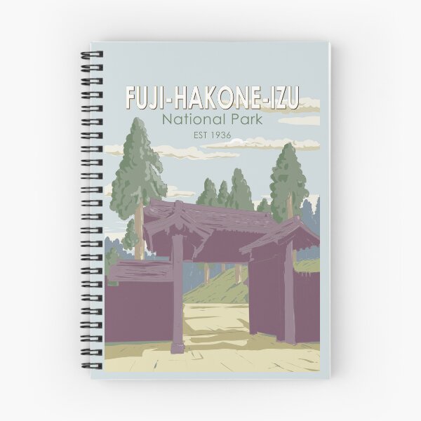 Item preview, Fuji Hakone Izu National Park Japan Illustration Travel Art Vintage designed and sold by KrisSidDesigns.