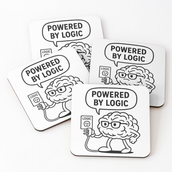 Item preview, Powered by Logic – Funny Rational Brain designed and sold by jelonkaa.