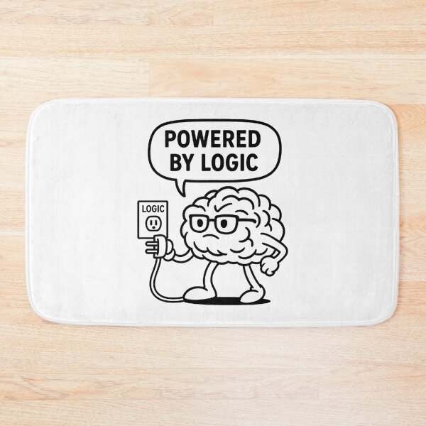 Item preview, Powered by Logic – Funny Rational Brain designed and sold by jelonkaa.