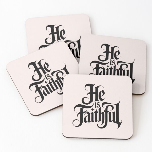 Item preview, He Is Faithful – Gothic Calligraphy Christian Typography Art designed and sold by  KnitLuv.
