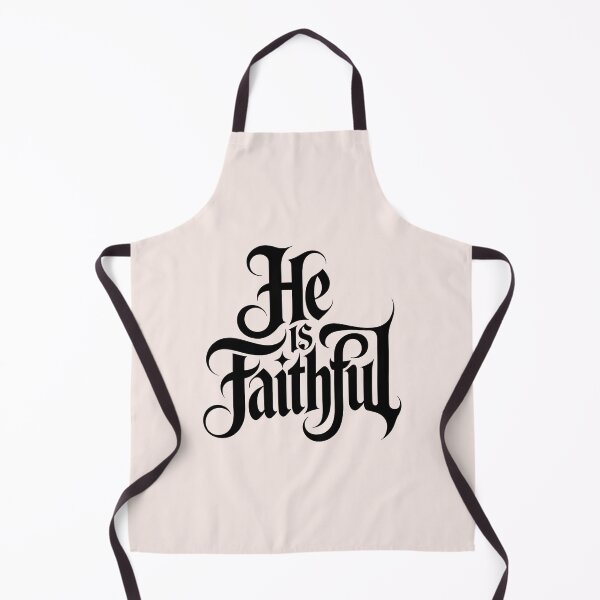 Item preview, He Is Faithful – Gothic Calligraphy Christian Typography Art designed and sold by KnitLuv.