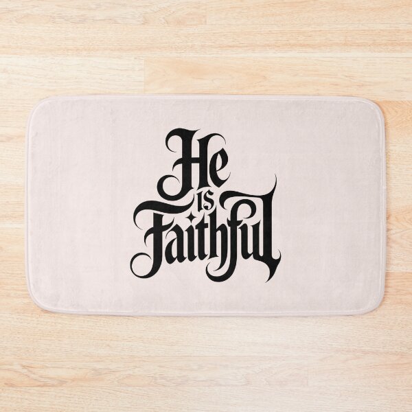 Item preview, He Is Faithful – Gothic Calligraphy Christian Typography Art designed and sold by  KnitLuv.
